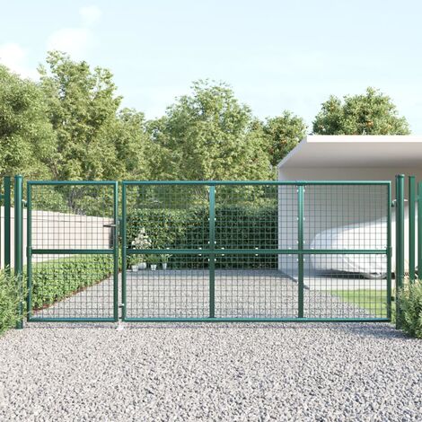 Portal de jardin maille vert 350x175 cm acier galvanisé