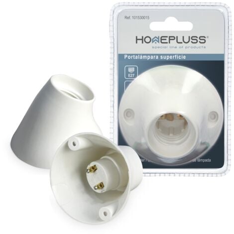 HOMEPLUSS Portalamaparas superficie E27 Blanco - 10u retractil