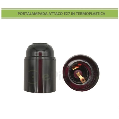 PORTALAMPADA A SOSPENSIONE BAKELITE E27 NERO