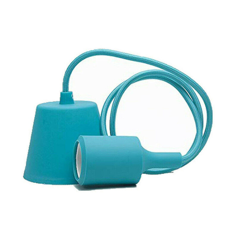 Portalampada a Sospensione Pendente Lampadario Soffitto E27 Celeste Dt-j01 1 Mt - - Trade Shop Traesio