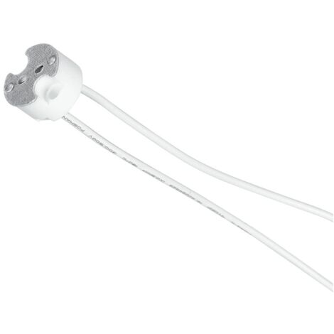 Portalampada bianca in PBT con cavo di 10 cm.