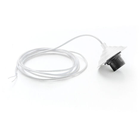 Portalampada con cavo trasparente Alice bianco per lampade a sospensione 1XE27 max 1X60W IP20 - Lunghezza max 3 metri