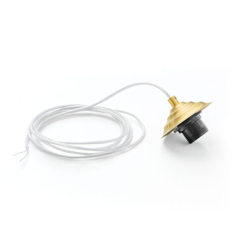 Portalampada con cavo trasparente Alice ottone per lampade a sospensione 1XE27 max 1X60W IP20 - Lunghezza max 3 metri