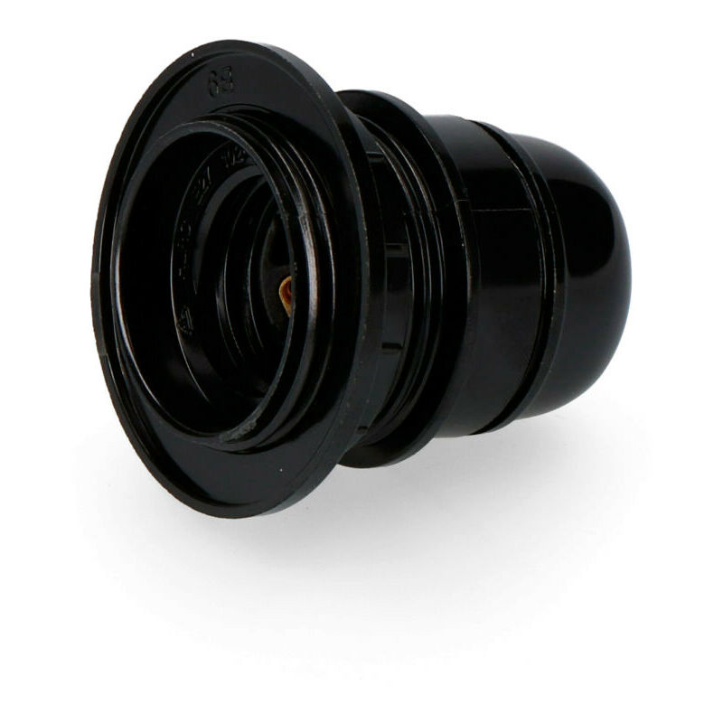 Image of Presa a vite nera e-27 + anello in confezione EDM