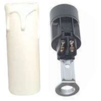 portalampada e14 finta candela decorativo bianco 65 mm