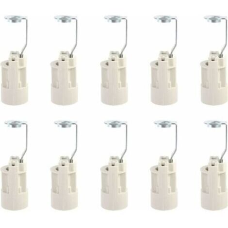 Portalampada E14, portalampada E14 regolabili, adattatore per portalampada E14, supporto per portalampada a baionetta, 10 pezzi (bianco)