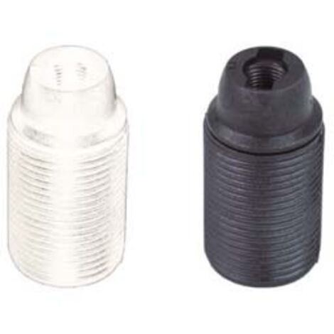 PORTALAMPADA E14 TERMOPLASTICO FILETTATO- - colore nero - 10 pezzi