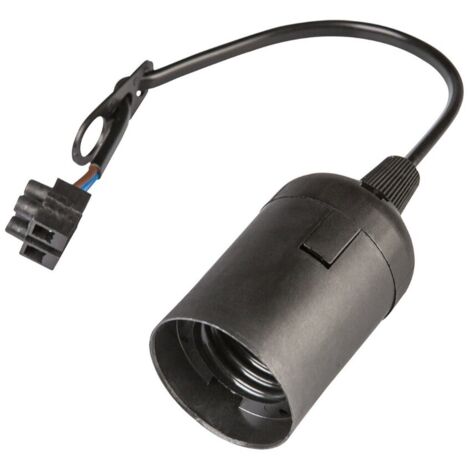 PORTALAMPADA E27 20CM CAVO NERO