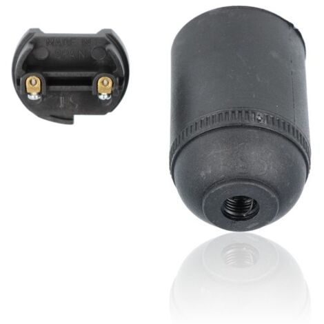 Portalampada E27 4A 250V corpo liscio nero