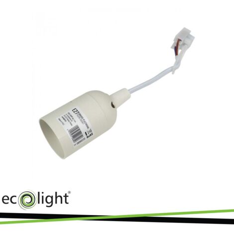 Portalampada E27 con cavo 15 cm bianca 60W Ecolight