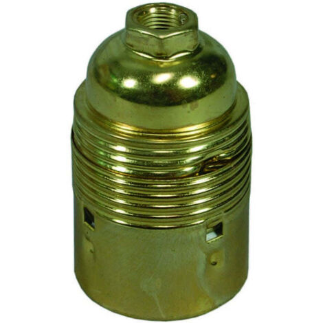 Portalampada E27 in acciaio ottonato - Design elegante e resistente - 5 pz