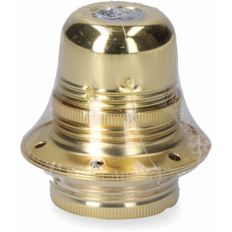 Portalampada E27 in metallo, 100 W 250 V, oro, ø60 x 40 mm (confezionato in termoretraibile)