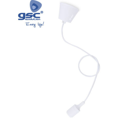 Portalampada E27 in silicone cavo tessile 1M - GSC bianco 000703499
