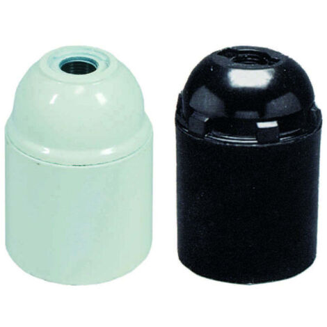 Portalampada E27 liscio in termoplastico bianco - confezione 10 pz