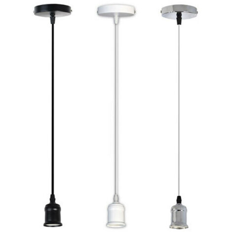 Portalampada E27 To Summary Lampadario Pendente Porta Lampada 1,2 Metri E27-a       Blanc