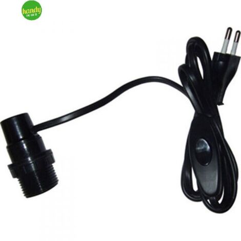 Portalampada Electraline E14 spina lat. nero
