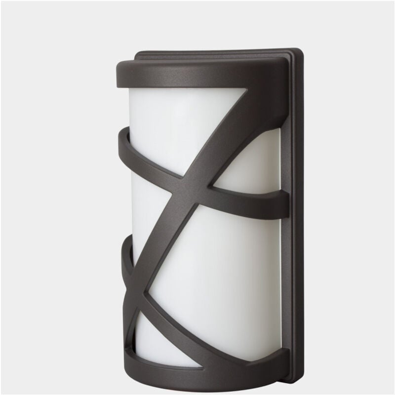 Trade Shop Traesio - Portalampada Esterno Alluminio Vetro Nero Vt7064 E27 Ip54 Illuminazione -