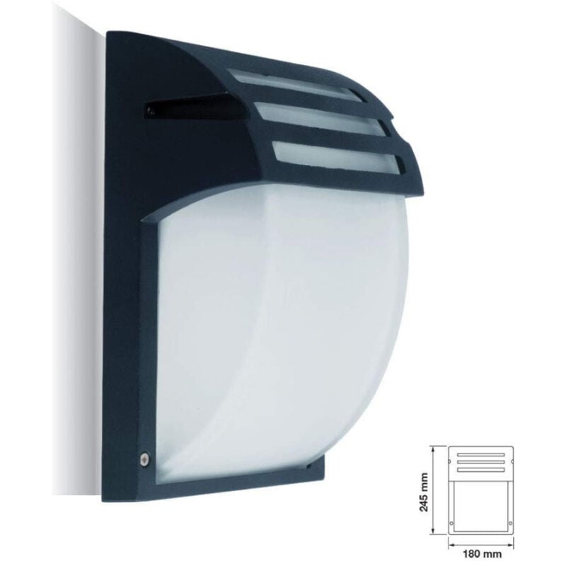 Portalampada Esterno Alluminio Vetro Nero Vt7076 E27 Ip44 Illuminazione - - Trade Shop Traesio