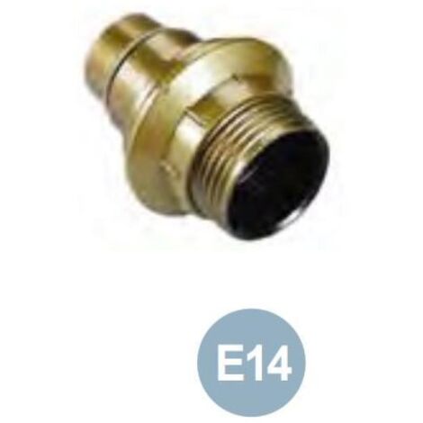 Portalampada filettato electraline con ghiera attacco e14 oro - 71134