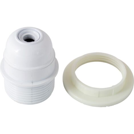PORTALAMPADA FILETTO PARZ.+GHIERA E27 BIANCO MAURER - CF. IN BLISTER
