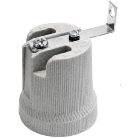 PORTALAMPADA IN CERAMICA E27 CON STAFFA 90° LAMPO A7010/10C
