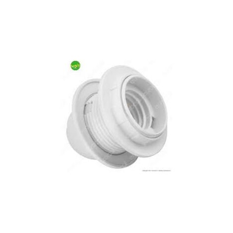 Portalampada in termoplastica Elettrocanali con doppia ghiera bianco e27 4 a. 250 v.