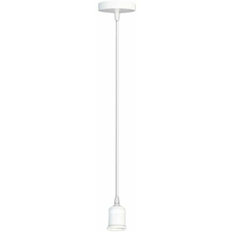 Portalampada Lampadario A Sospensione Porta Lampadina E27 Cavo 2 Mt Bianco