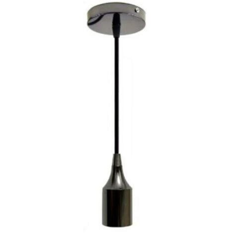 PORTALAMPADA LAMPADARIO SOSPENSIONE SOFFITTO PENDENTE VINTAGE 2MT JD02 NERO