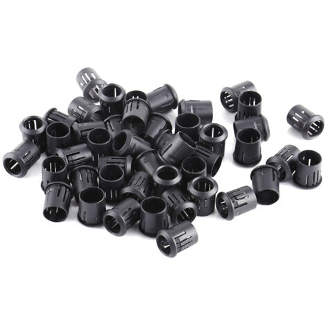 Portalampada LED da 10 mm, confezione da 50, con clip di fissaggio in nylon nero.