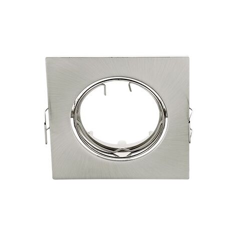 Portalampada Orientabile da Incasso Quadrato Nickel Satinato con GU5.3 ELMARK