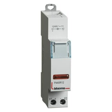 Portalampada per segnalazione con LED rosso a 12Vac 1 Modulo