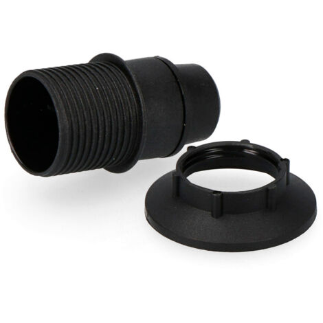 Portalampada Solera E14 Semifilettato + Rondella Nero 44025