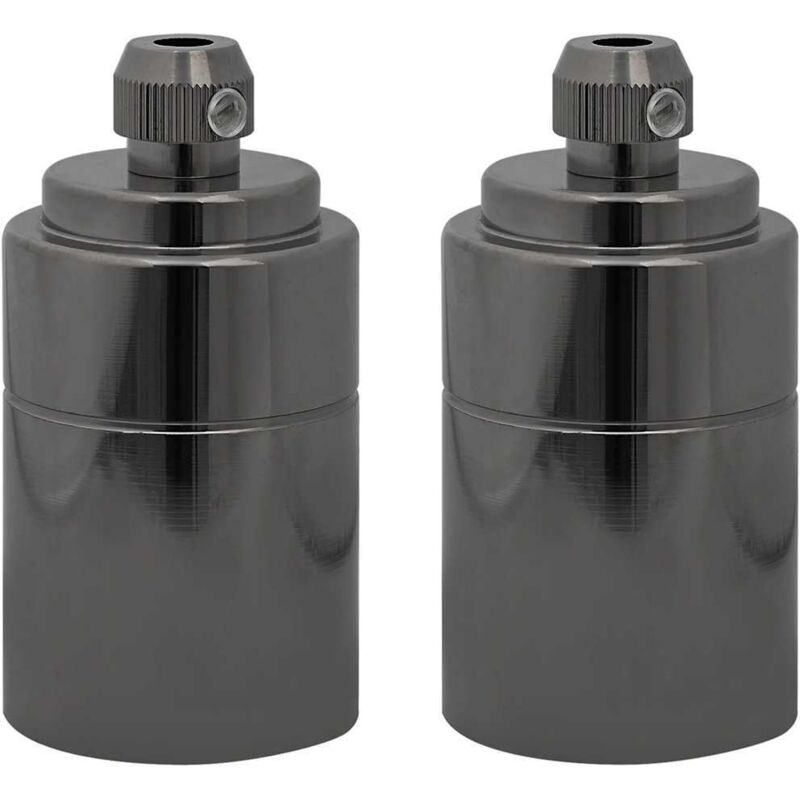Portalampade 2 Pz Nero Lucido E27 Vidaxl