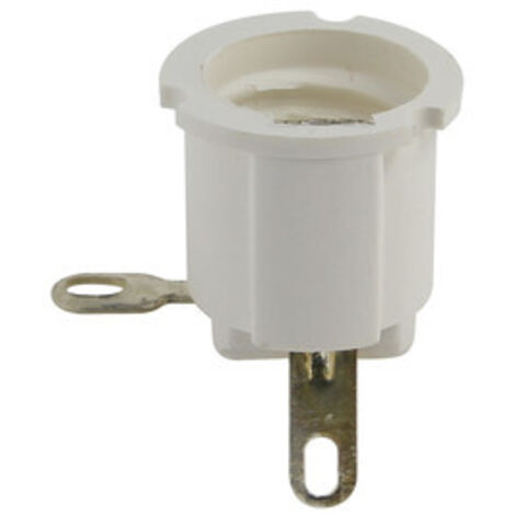 Portalámparas a rosca con valona de retención E-10 Color blanco Electro DH 12.005/B 8430552049004