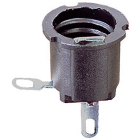 Portalámparas a rosca con valona de retención E-10 Color Negro Electro DH 12.005/N 8430552019656