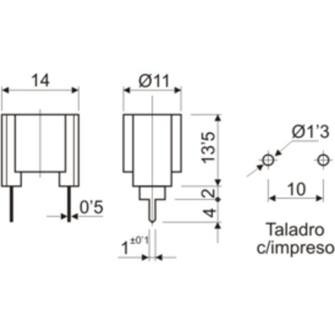 Portalámparas a rosca E-10 para circuito impreso Electro DH 12.031/CO 8430552020898