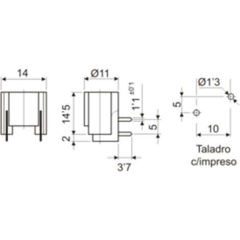 Portalámparas a rosca E-10 para circuito impreso horizontal Negro Electro DH 12.041/N 8430552021444