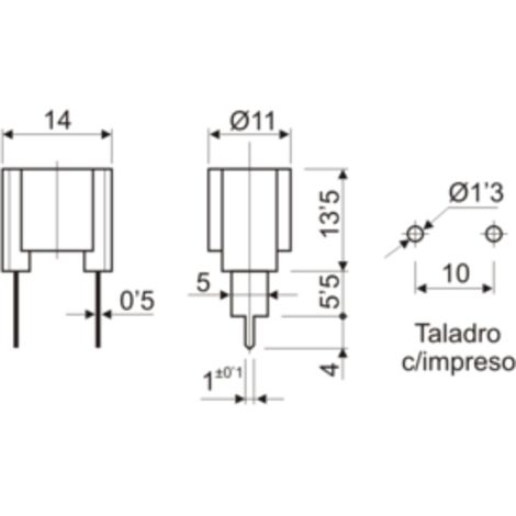Portalámparas a rosca E-10 para circuito impreso Negro Electro DH 12.033 8430552020911