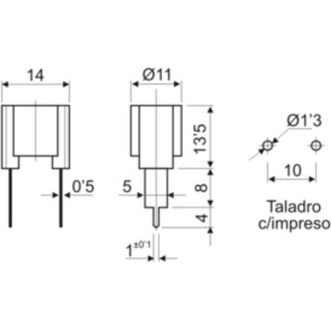 Portalámparas a rosca E-10 para circuito impreso Negro Electro DH 12.034 8430552020928