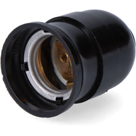 Portalámparas baquelita interior cerámico e27, 4 a 230 v, negro, ø43 x 65 mm (retractilado)