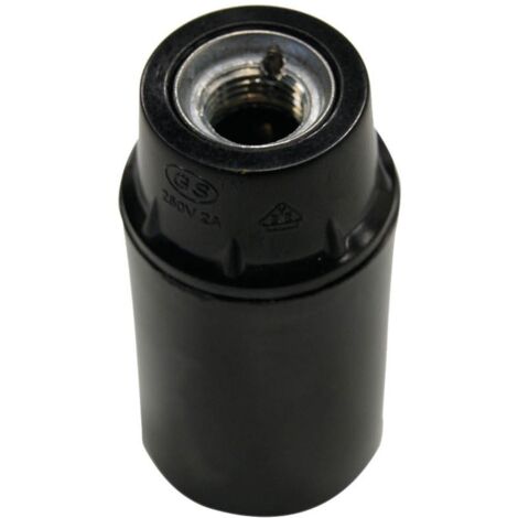 Portalámparas casquillo E14 negro, baquelita liso 2A 250V