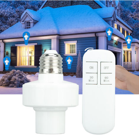 Portalámparas con mando a distancia, casquillo E27 con mando a distancia para bombillas LED de 100 W, ABS, 9,5 cm