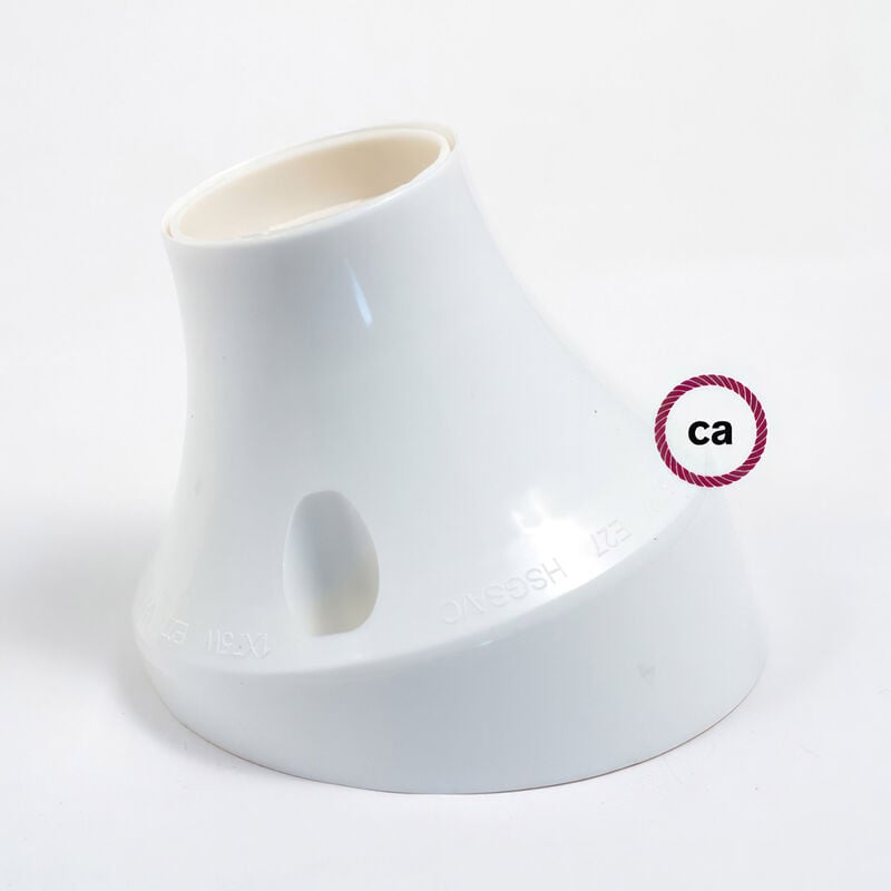 

Creative Cables - Portalámparas de pared o techo 45 ° E27 en termoplástico | Blanco - Blanco