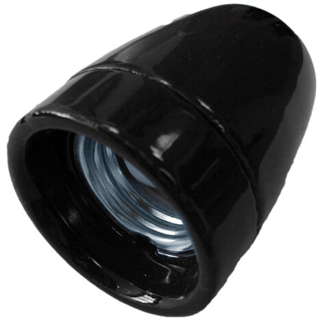 Portalámparas decorativo vintage cerámico negro E27 100W (F-Bright 1200545-N)