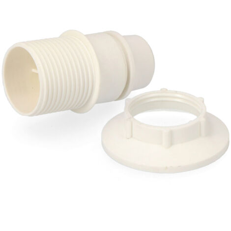 PORTALAMPARAS E-14  SEMIROSCADO + ARANDELA ENVASADO BLANCO