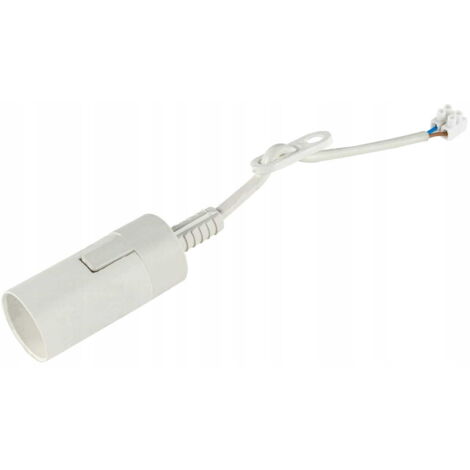 Portalámparas E14 para reforma de obra con cable de 20 cm, color blanco