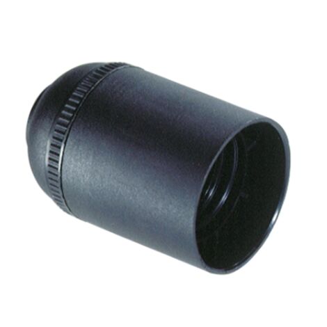 Portalámparas E27 4A 250V cuerpo liso negro