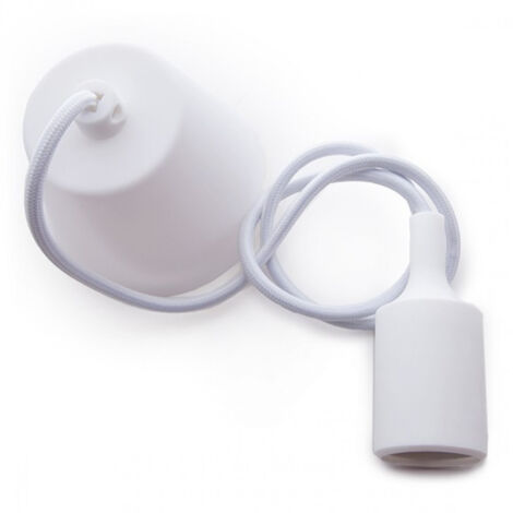Portalámparas E27 Cable - Rosetón Blanco (HO-CAB-E27-W)