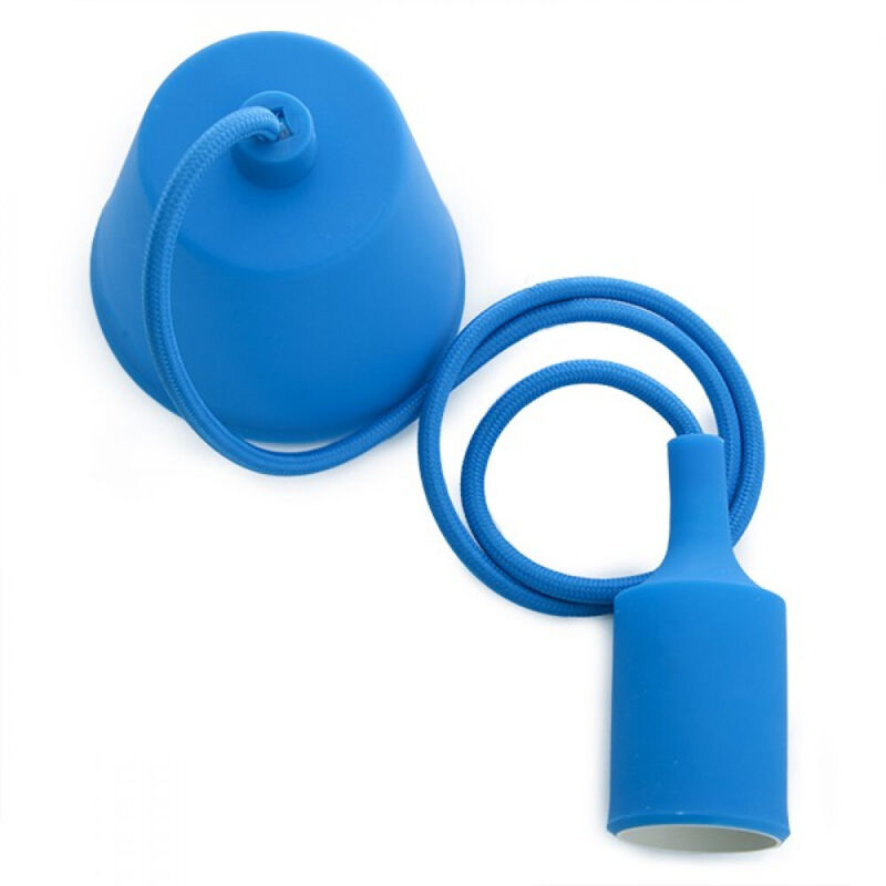 

Portalámparas E27 Cable - Rosetón - Color Azúl (HO-CAB-E27-B)
