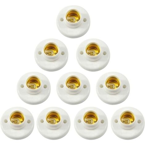 Portalámparas E27 con casquillo de rosca, de plástico, para montaje en pared, base de bombilla LED, adaptador convertidor, soportes para bombillas E27, casquillo de rosca redondo de plástico para port